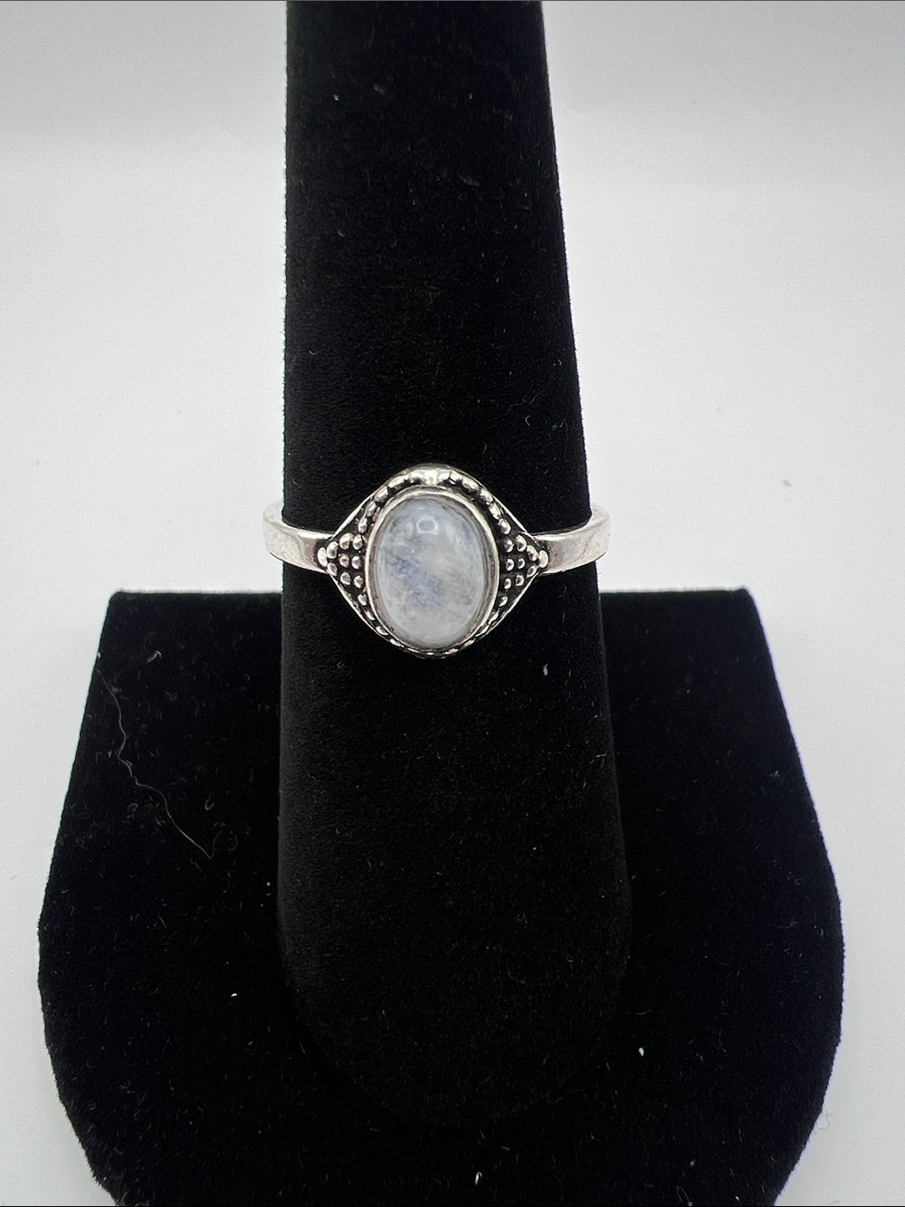 Moonstone Teardrop Ring - size 7 1/2